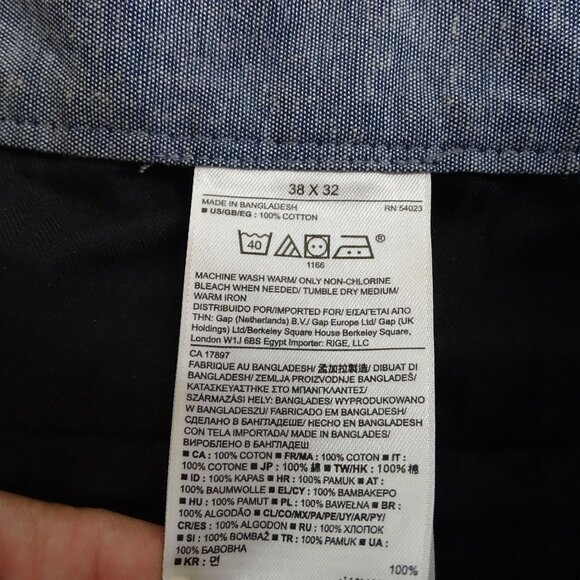 Banana Republic Grey Kentfield Pants  Men Size 38 X 32 Cotton Straight Fit - Picture 6 of 12